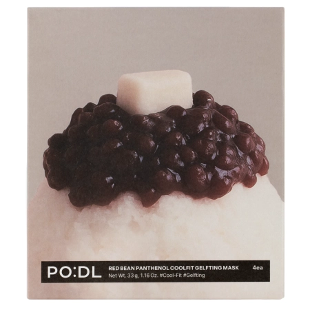 PO:DL - Red Bean Panthenol Coolfit Gel-Masken-Set - Set mit beruhigenden Gel-Gesichtsmasken - 4 x 33 g