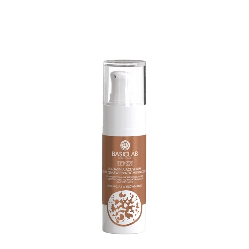 BasicLab – Esteticus – Aufhellendes Serum gegen Pigmentflecken, 5% Dipalmitinsäure des Kojinsäure, 2% reines aufhellendes Peptid, Carnosin 2.0 – 30 m