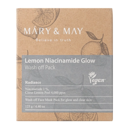 Mary&May - Lemon Niacinamide Glow Wash off Pack - Aufhellende Tonerde-Maske - 125g