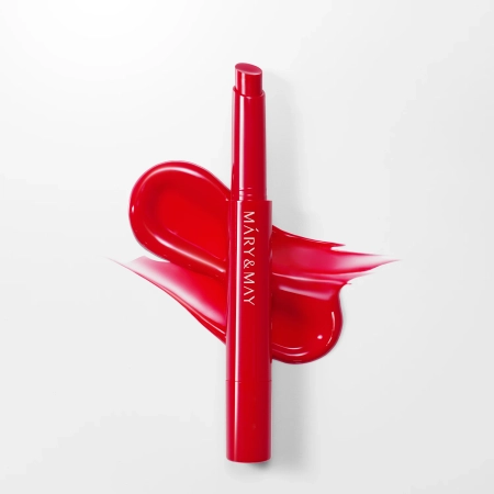 Mary&May – Blooming Glow Lip – Getönter Lippenbalsam – 04 Cool Red Tulip – 1,7 g