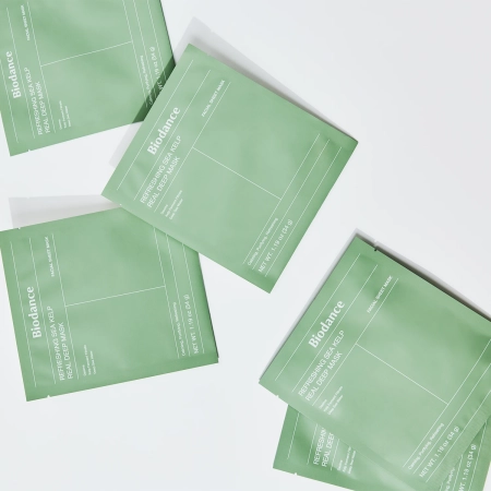 Biodance - Refreshing Sea Kelp Real Deep Mask - Lindernde und feuchtigkeitsspendende Gesichtsmaske - 1 Stück/34g