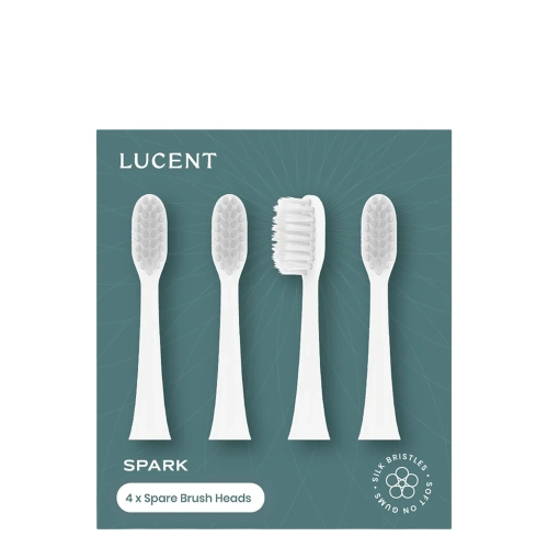 Be Lucent - Spark Sonic Toothbrush Heads - Ersatzbürstenköpfe für Schallzahnbürsten - White - 4 Stück