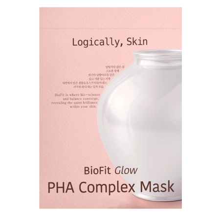 Logically, Skin - BioFit Glow PHA Complex Mask - Tuchmaske für das Gesicht mit PHA-Säure - 25g