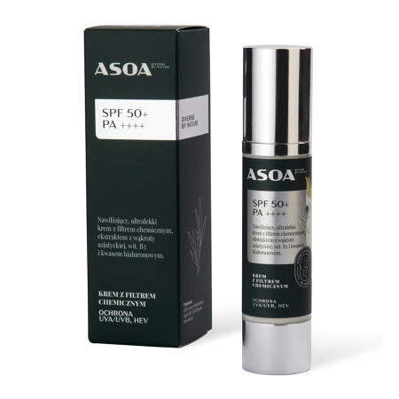 Asoa - Gesichtscreme mit chemischem Sonnenschutz SPF50/PA+++ - 50 ml 