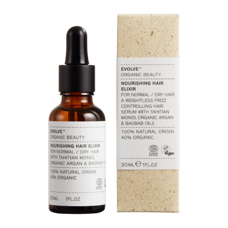 Evolve Organic Beauty - Nourishing Hair Elixir - Feuchtigkeitsspendendes Elixier - Haarserum mit Argan- und Monoi-Öl - 30ml