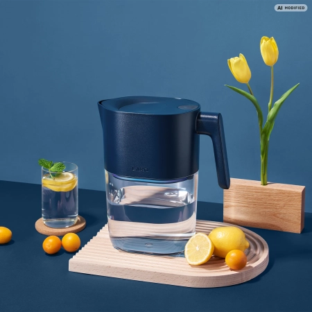 LARQ - Pitcher PureVis - Intelligente, selbstreinigende Filterkanne - Monaco Blau - 1,9L