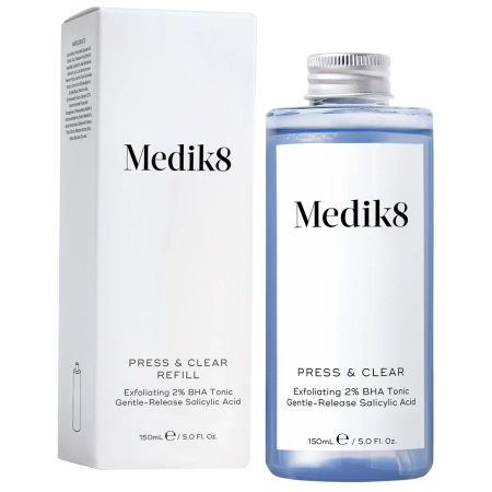 Medik8 - Press&Clear Exfoliating 2% BHA Toner - Peeling Gesichtswasser mit Salicylsäure - 150ml - Refill