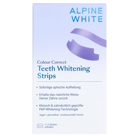 Alpine White - Colour Correct Whitening Strips - Zahnaufhellungsstreifen mit Farbkorrektur - 14 Stück