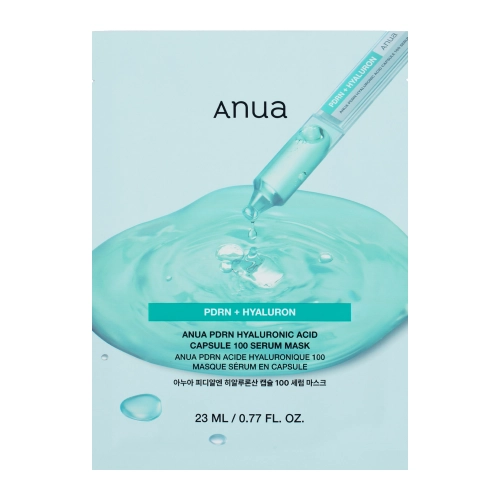 Anua - PDRN + Hyaluron 100 Serum Mask - Feuchtigkeitsspendende und Aufhellende Tuchmaske - 23ml