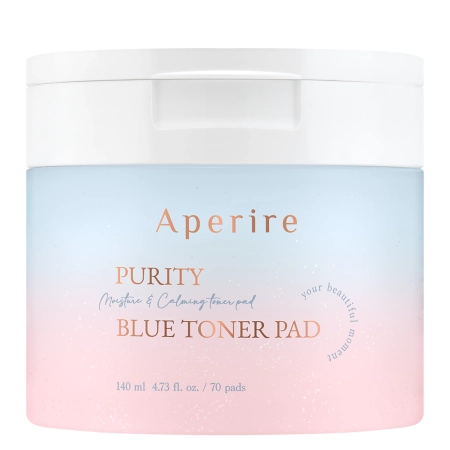 Aperire - Purity Blue Toner Pad - Feuchtigkeitsspendende und beruhigende Gesichtspads - 70 Stk./140 ml