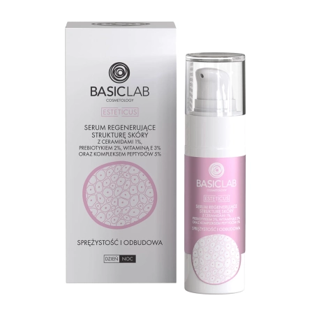 BasicLab - Esteticus - Elastizität und Wiederherstellung - Serum zur Regeneration der Hautstruktur mit Ceramiden 1% und Peptidkomplex 5% - 30ml 
