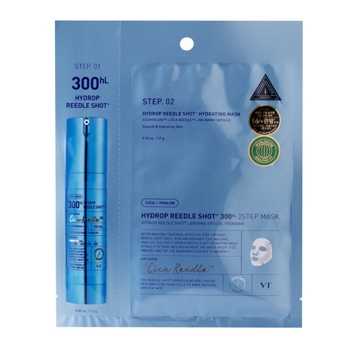 VT Cosmetics - Hydrop Reedle Shot 300hL 2-Step Mask - Feuchtigkeitsspendende Hydrogel-Gesichtsmaske - 1,5g+27g