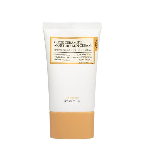 FULLY - Rice Ceramide Moisture Sun Cream SPF50+ PA++++ - Feuchtigkeitsspendende Gesichtscreme mit Sonnenschutz – 50 ml
