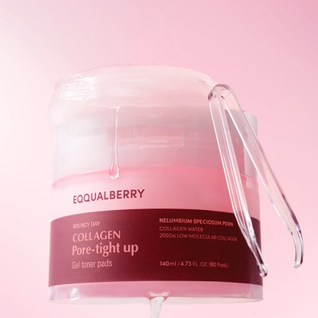 EQQUALBERRY - Collagen Pore Tight Up Gel Toner Pad - Poren verkleinernde Gesichtspads - 60 Stk./140ml