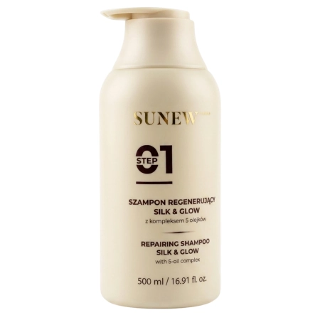SunewMed+ - Silk&Glow Repairing Shampoo - Regenerierendes Shampoo mit einem Komplex aus 5 Ölen - 500 ml