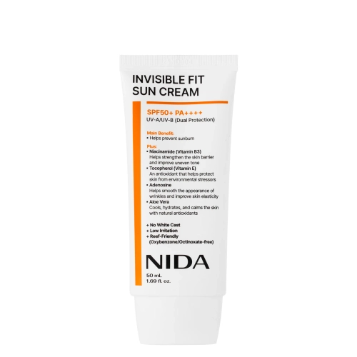 NIDA - Invisible Fit Sun Cream - Gesichtssonnenschutzcreme mit Filter - 50ml