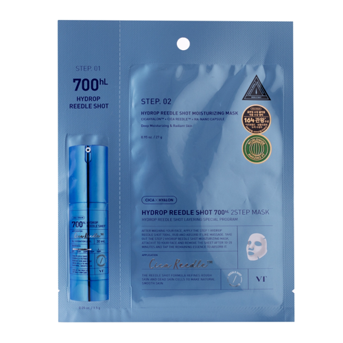 VT Cosmetics - Hydrop Reedle Shot 700hL 2-Step Mask - Feuchtigkeitsspendende Gesichtsmaske - 1,5g+27g