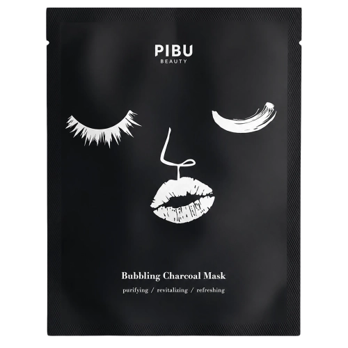 PIBU Beauty - Bubbling Charcoal Mask - Reinigende Tuchmaske fürs Gesicht - 27ml