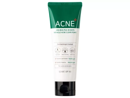 Some By Mi - AHA BHA PHA 30 Days Miracle Acne Clear Foam - Sanfter Reinigungsschaum mit Säuren - 100ml