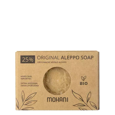 Mohani - Mydło Aleppo BIO Oliwkowo - Laurowe 25% - 185g