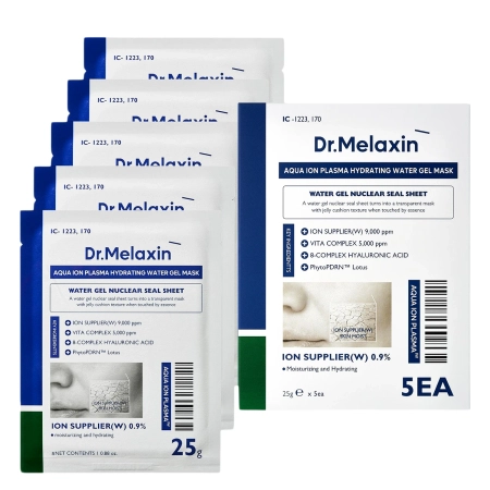 Dr.Melaxin - Aqua Ion Plasma Hydrating Water Gel Mask - Feuchtigkeitsspendende Gel-Maske für das Gesicht - 5 x 25 g
