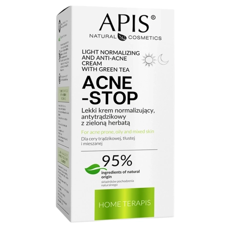 Apis - Home Terapis - Acne-Stop - Light Normalizing and Anti-Acne Cream with Green Tea - Leichte Normalisierungs- und Anti-Akne-Creme mit Grünem Tee - 50ml
