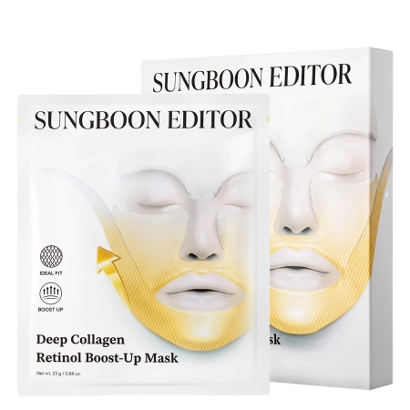 Sungboon Editor - Deep Collagen Retinol Boost Up Mask Set - Set mit straffenden Gesichtsmasken mit Kollagen und Retinol - 4 Stück/25 g