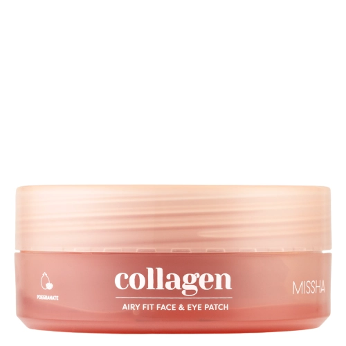 Missha - Airy Fit Collagen Lifting Face & Eye Patch — Straffende Hydrogel-Pads mit Kollagen — 60 Stück