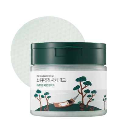 Round Lab - Pine Calming Cica Pad - Glättende und lindernde Gesichtspads - 50 Stk.