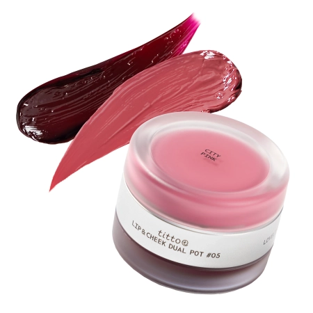 titto - Lip & Cheek Dual Pot - Duo für Lippen und Wangen - #05 City Pink/Purple Never Die - 10 g
