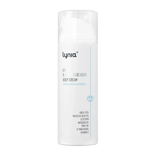 Lynia - Feuchtigkeitsspendende Peelingcreme mit 10% Harnstoff, 2% Salicylsäure und 2% Milchsäure - 150ml