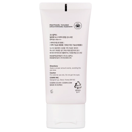 Cosrx - Aloe 54.2 Aqua Tone-Up Sunscreen SPF50+/PA++++ - Feuchtigkeitsspendende Sonnenschutzcreme - 50ml 