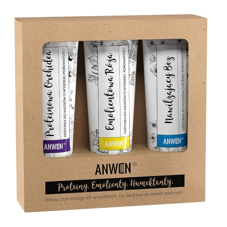 Anwen - Orchidee, Rose, Holunder - Set von 3 Spülungen für Haare mit hoher Porosität