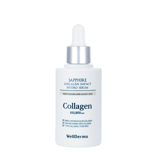 WellDerma - Sapphire Collagen Impact Hydro Serum - Feuchtigkeitsspendendes Gesichtsserum - 50ml