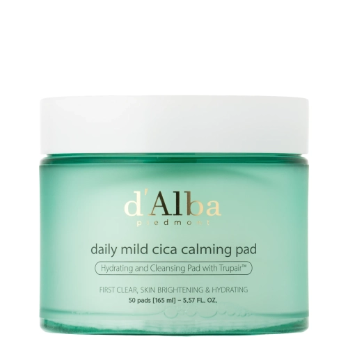 d’Alba - Daily Mild Cica Calming Pad - Beruhigende Gesichtspads mit Centella Asiatica - 50 Stück