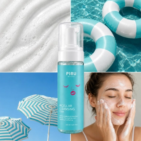 PIBU Beauty - Mizellar Reinigungsschaum - Reinigungsschaum fürs Gesicht mit Probiotika - 150ml