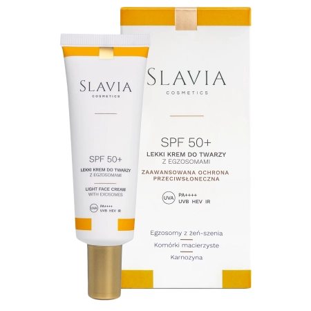 Slavia Cosmetics - SPF 50+ Leichte Gesichtscreme mit Exosomen - 50 ml