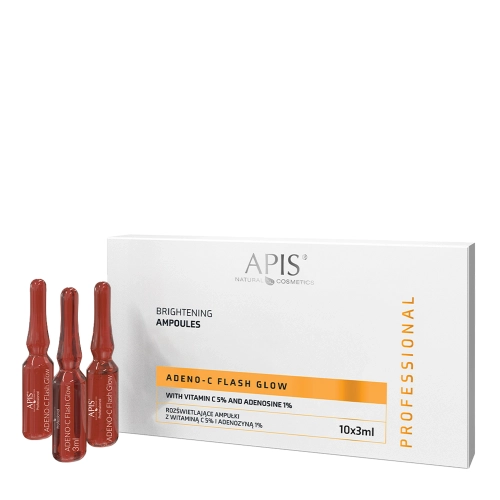 Apis - Adeno C Flash Glow - Aufhellende Ampullen mit Vitamin C 5% und Adenosin 1% - 10x3ml