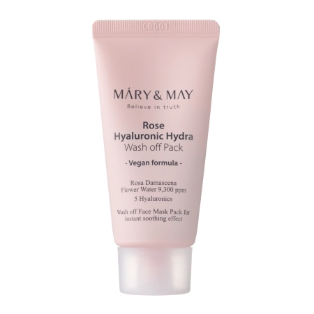 Mary&May - Rose Hyaluronic Hydra Wash off Pack - Creme Gesichtsmaske mit weißer Tonerde - 30g