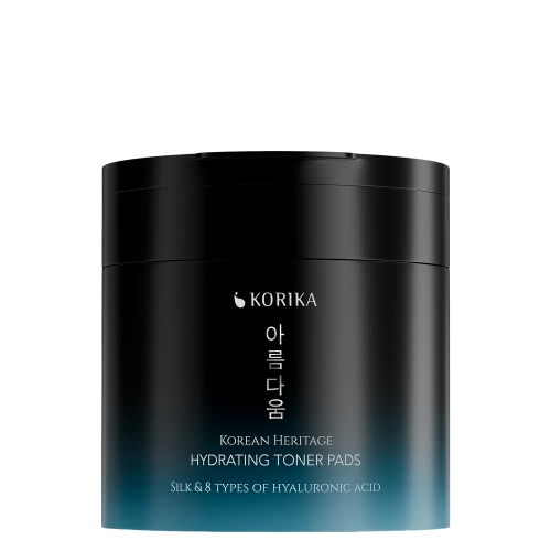 KORIKA - Korean Heritage Silk & 8 Types of Hyaluronic Acid Super Hydrating Toner Pads – Feuchtigkeitsspendende Gesichtspads – 70 Stück