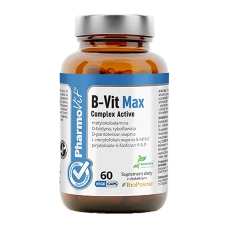 Pharmovit - B-Vit Max Complex Active - Nahrungsergänzungsmittel - Kapseln - 60 Stück