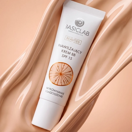 BasicLab – Feuchtigkeitsspendende BB Creme SPF 15, Beige, 14% Feuchtigkeitskomplex – 33ml