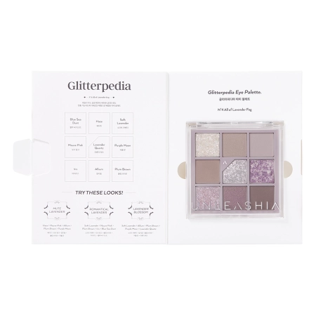 Unleashia - Glitterpedia Eye Palette - Vegane Lidschatten Palette - 4 All of Lavender Fog - 6.6g