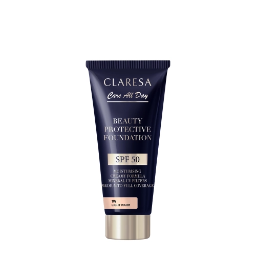 Claresa - Beauty Protective Foundation SPF 50 - Feuchtigkeitsspendende Foundation mit SPF 50 - 1W Light Warm - 30ml