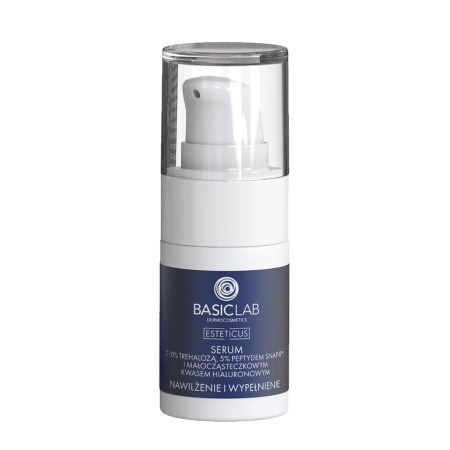 BasicLab - Esteticus - Feuchtigkeitsversorgung und Auffüllung - Serum mit 10% Trehalose, 5% Peptid und Hyaluronsäure - 15ml 