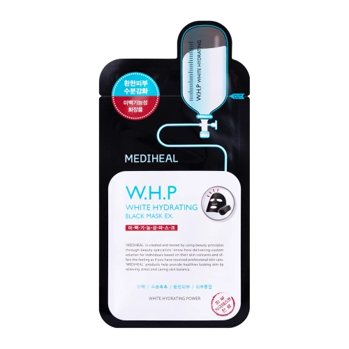 Mediheal - W.H.P White Hydrating Black Mask EX - Aufhellende und feuchtigkeitsspendende Gesichtsmaske - 1 Stück/27ml