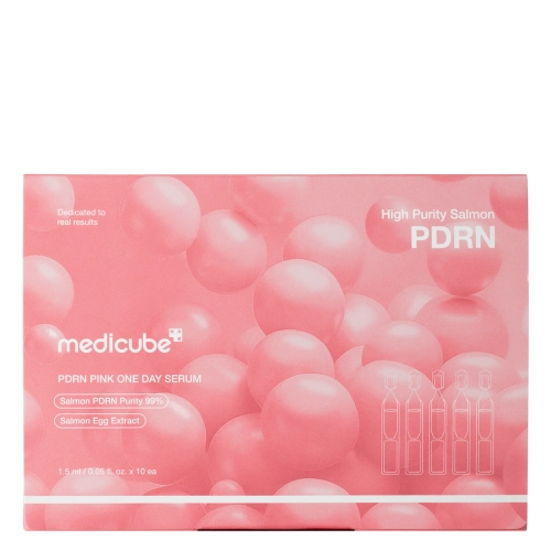 Medicube - PDRN Pink One Day Serum - Ein-Tages-Feuchtigkeitsserum mit Kollagen und PDRN - 10 Stück x 1,5 ml