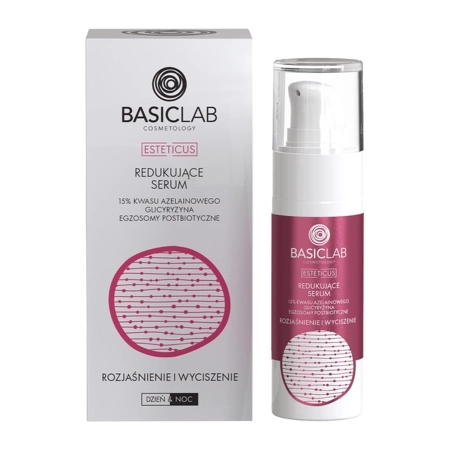 BasicLab - Esteticus - Reduzierendes Serum 15% Azelainsäure, Glycyrrhizin, postbiotische Exosomen - 30ml
