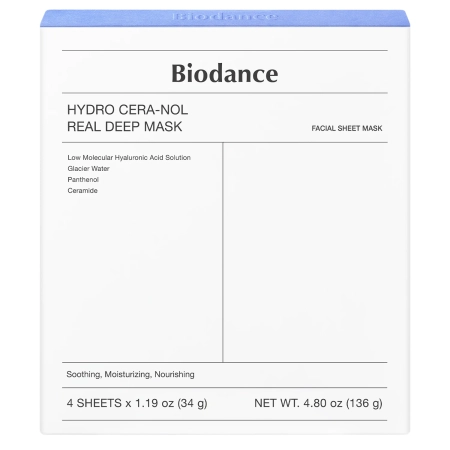 Biodance - Hydro Cera-nol Real Deep Mask Set -Set mit feuchtigkeitsspendenden Kollagen-Gesichtsmasken - 4 Stück/34g