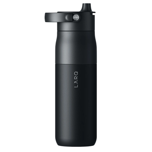 LARQ - Bottle PureVis 2 - Intelligente, selbstreinigende Wasserfilterflasche, UV-C-Licht – Obsidian Black – 680 ml